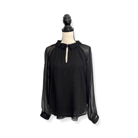 Giorgio Armani silk sheer unique collar blouse size 44 - Picture 2 of 7